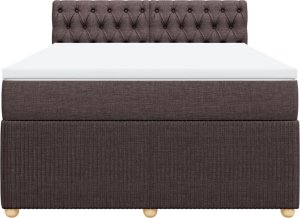 vidaXL vidaXL Łóżko kontynentalne z materacem, brązowe, tkanina, 140x190 cm 6