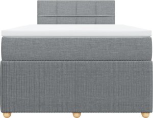 vidaXL vidaXL Łóżko kontynentalne z materacem, jasnoszare, tkanina 120x200 cm 6