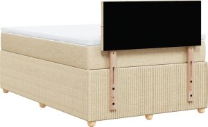 vidaXL vidaXL Łóżko kontynentalne z materacem, kremowe, tkanina, 120x200 cm 8