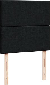 vidaXL vidaXL Łóżko kontynentalne z materacem, czarne, tkanina, 100x200 cm 9