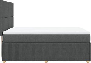 vidaXL vidaXL Łóżko kontynentalne z materacem, ciemnoszara tkanina 140x200 cm 7