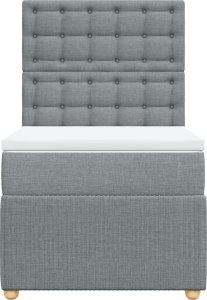 vidaXL Łóżko kontynentalne z materacem, jasnoszare, tkanina, 80x200 cm 4