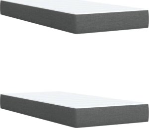 vidaXL vidaXL Łóżko kontynentalne z materacem, ciemnoszara tkanina 200x200 cm 10