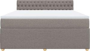 vidaXL vidaXL Łóżko kontynentalne z materacem, taupe, tkanina, 180x200 cm 6