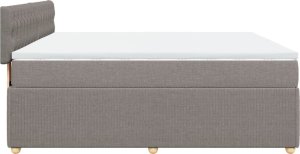 vidaXL vidaXL Łóżko kontynentalne z materacem, taupe, tkanina, 180x200 cm 7