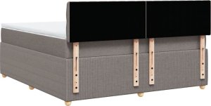 vidaXL vidaXL Łóżko kontynentalne z materacem, taupe, tkanina, 180x200 cm 8