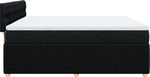 vidaXL vidaXL Łóżko kontynentalne z materacem, czarne, tkanina 180x200 cm 7
