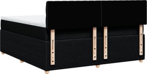 vidaXL vidaXL Łóżko kontynentalne z materacem, czarne, tkanina 180x200 cm 8