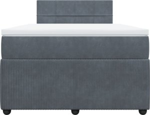 vidaXL Łóżko kontynentalne z materacem, ciemnoszare, 120x200cm aksamit 4