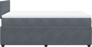 vidaXL Łóżko kontynentalne z materacem, ciemnoszare, 120x200cm aksamit 9
