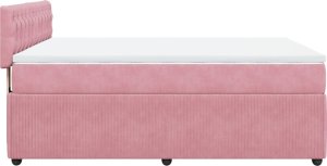 vidaXL Łóżko kontynentalne z materacem, różowe, aksamit, 140x190 cm 9