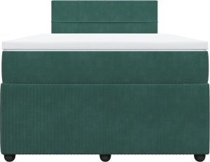 vidaXL Łóżko kontynentalne z materacem, ciemnozielone, 120x200 cm 4