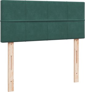 vidaXL Łóżko kontynentalne z materacem, ciemnozielone, 120x200 cm 5