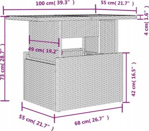 vidaXL 7-cz. zestaw wypoczynkowy do ogrodu, z poduszkami, jasnoszary 12