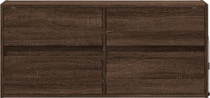 vidaXL vidaXL Ścienna szafka TV z LED, brązowy dąb, 100x31x45 cm 6