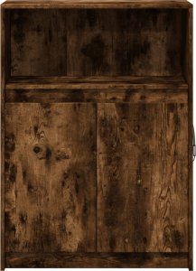 vidaXL Szafka z LED, przydymiony dąb, 72x34x100 cm 6