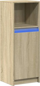 vidaXL Szafka z LED, dąb sonoma, 38x34x100 cm, materiał drewnopochodny 3