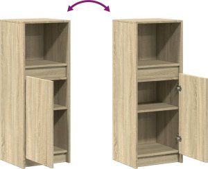 vidaXL Szafka z LED, dąb sonoma, 38x34x100 cm, materiał drewnopochodny 9