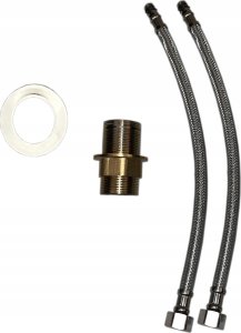 Zlewozmywak PREHNIT Zlewozmywak jednokomorowy ELAN czarny złoty metalik + bateria złota 7