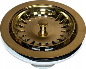 Zlewozmywak PREHNIT Zlewozmywak jednokomorowy ELAN czarny złoty metalik + bateria złota 10