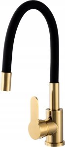 Zlewozmywak PREHNIT Zlewozmywak jednokomorowy COBALT złoty metalik + bateria flex złota 3