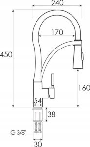Zlewozmywak PREHNIT Zlewozmywak jednokomorowy ELAN czarny złoty metalik + bateria z wyciąganą wylewką nexo złota 7