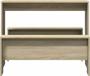 vidaXL vidaXL 3-częściowy zestaw mebli: stolik i ławki, dąb sonoma 4