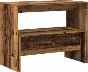 vidaXL vidaXL 3-częściowy zestaw mebli: stolik i ławki, stare drewno 7