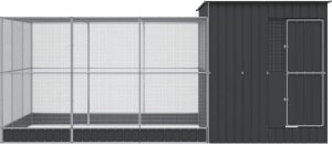 vidaXL vidaXL Woliera z przedłużeniem, srebrna, 497x303x216 cm, stalowa 3