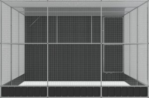 vidaXL vidaXL Woliera z przedłużeniem, srebrna, 497x303x216 cm, stalowa 4