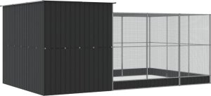 vidaXL vidaXL Woliera z przedłużeniem, srebrna, 497x303x216 cm, stalowa 5