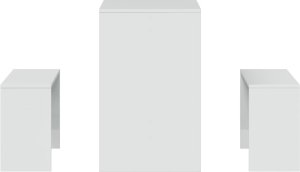 vidaXL vidaXL 3-częściowy zestaw mebli: stolik i ławki, biały, wysoki połysk 5