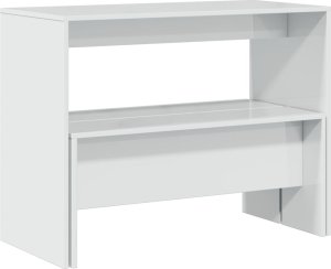 vidaXL vidaXL 3-częściowy zestaw mebli: stolik i ławki, biały, wysoki połysk 7