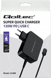 Ładowarka Qoltec Ładowarka sieciowa Qoltec PD 120W | 5-28V | 3-4.5A | USB-C | Czarna 6