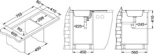 Zlewozmywak Alveus Alveus BASIC 150 SAT 78x43,5 1K zlew wpuszczany + odpływ zatyczkowy z syfonem 1