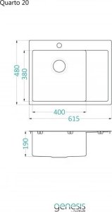 Zlewozmywak KPL Alveus QUARTO 20 SAT zlewozmywak 90-061X48 + syfon 13