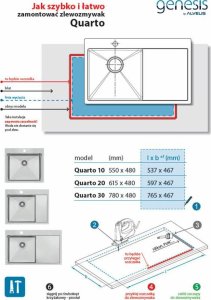 Zlewozmywak KPL Alveus QUARTO 20 SAT zlewozmywak 90-061X48 + syfon 6