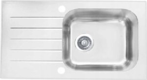 Zlewozmywak KPL Alveus VITRO 20 (78X43) białe szkło + syfon POP-UP 3 1/2 8