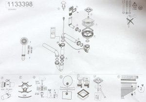 Syfon Alveus Alveus SYFON fi. 114 POP-UP Odpływ -kwadrat PVD - ZŁOTO 1
