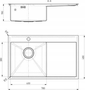 Zlewozmywak KPL Alveus QUARTO 30 SAT zlewozmywak 90-078X48 + syfon 3