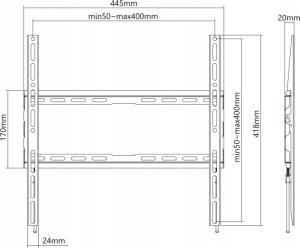 Kivi Slim design: provides a small distance to the wallConvenient design for quick and easy installationFixing screws: hold the TV securelyCompact packaging. 32-70". 45kg max. 3