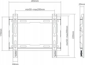 Kivi Slim design: provides a small distance to the wallConvenient design for quick and easy installationFixing screws: hold the TV securelyCompact packaging. 23-43", 45kg max. 7