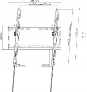 Kivi Slim design: provides a small distance to the wallConvenient design for quick and easy installationFixing screws: hold the TV securelyCompact packaging. 32-70". 45kg max. 5