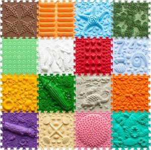 Małpiszon Mata sensoryczna Radosna Kraina 16 szt. 25 x 25 cm Ortoto 16