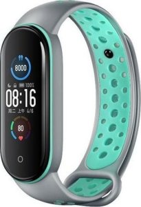 Beline Beline pasek Design Mi Band 7/6/5 szaro-zielony /grey-green 1