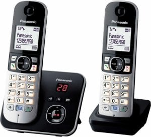 Telefon stacjonarny Panasonic Telefon Bezprzewodowy Panasonic KX-TG6822FRB Czarny Szary 1