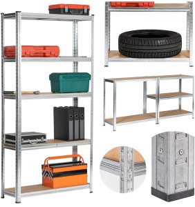 Fancy Garden REGAŁ METALOWY 90x30x180 SREBRNY 2