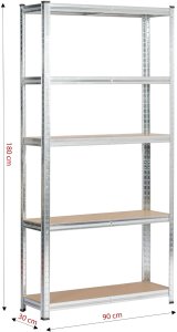 Fancy Garden REGAŁ METALOWY 90x30x180 SREBRNY 3