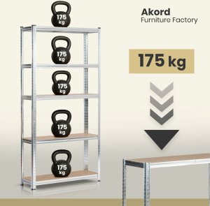 Fancy Garden REGAŁ METALOWY 90x30x180 SREBRNY 5