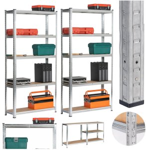 Fancy Garden 2x REGAŁ METALOWY 90x40x180 SREBRNY 2